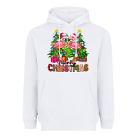 White merry christmas flamingo Heavyweight Hoodie - Zillion Design Studio