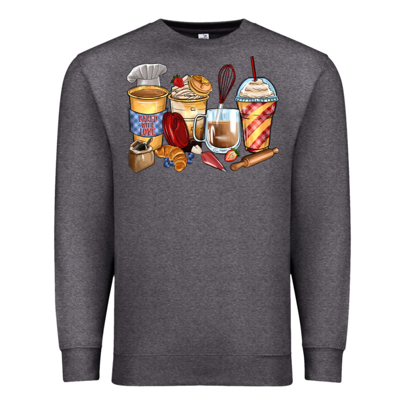 Bakery Coffee Cups Premium Sweatshirt by Zillion Design Studio | Teevron