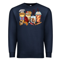 Navy bakery coffee cups Premium Sweatshirt - Zillion Design Studio