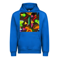 Cobalt margarita and taco seamless pattern Urban Hoodie - BundleAndBundleShop