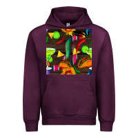 Mauve Wine margarita and taco seamless pattern Urban Hoodie - BundleAndBundleShop