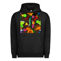 Pigment Black margarita and taco seamless pattern Urban Hoodie - BundleAndBundleShop