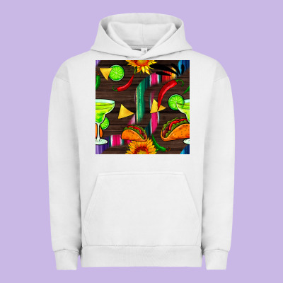Margarita And Taco Seamless Pattern Urban Hoodie Designed By Bundleandbundleshop