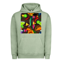 Pigment Oil Green margarita and taco seamless pattern Urban Hoodie - BundleAndBundleShop