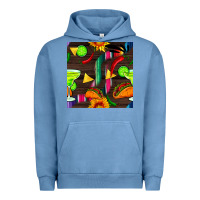 Pigment Pebble Blue margarita and taco seamless pattern Urban Hoodie - BundleAndBundleShop