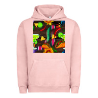 Pigment Salmon margarita and taco seamless pattern Urban Hoodie - BundleAndBundleShop