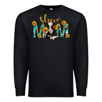 Black show mom with cow mothers day Premium Sweatshirt - texasbilliewilder