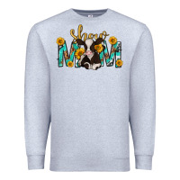 Heather Grey show mom with cow mothers day Premium Sweatshirt - texasbilliewilder