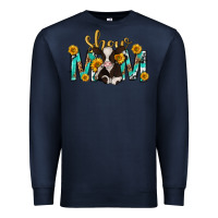 Navy show mom with cow mothers day Premium Sweatshirt - texasbilliewilder
