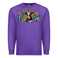 Purple show mom with cow mothers day Premium Sweatshirt - texasbilliewilder