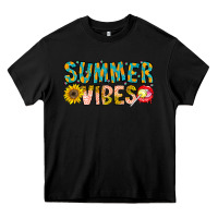 Black Summer Vibes Heavy Core Tee - CowhideDigitalArt