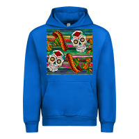 Cobalt sugar skull seamless pattern Urban Hoodie - BundleAndBundleShop