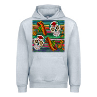 Heather Grey sugar skull seamless pattern Urban Hoodie - BundleAndBundleShop