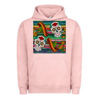 Pigment Salmon sugar skull seamless pattern Urban Hoodie - BundleAndBundleShop