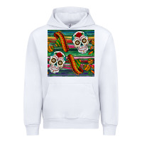 White sugar skull seamless pattern Urban Hoodie - BundleAndBundleShop