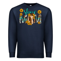 Navy show mom with horse mothers day Premium Sweatshirt - texasbilliewilder