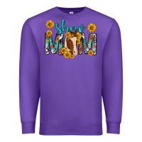 Purple show mom with horse mothers day Premium Sweatshirt - texasbilliewilder