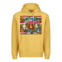 Antique Gold just a little moody long haired cow Premium Hoodie - Jasminsmagicworld