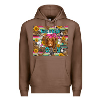 Chestnut just a little moody long haired cow Premium Hoodie - Jasminsmagicworld
