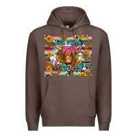 Coffee just a little moody long haired cow Premium Hoodie - Jasminsmagicworld
