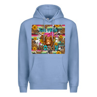 Colony Blue just a little moody long haired cow Premium Hoodie - Jasminsmagicworld