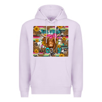 Lilac just a little moody long haired cow Premium Hoodie - Jasminsmagicworld