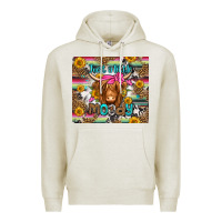 Oatmeal Heather just a little moody long haired cow Premium Hoodie - Jasminsmagicworld