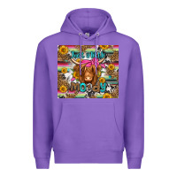 Purple just a little moody long haired cow Premium Hoodie - Jasminsmagicworld
