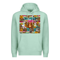 Seafoam just a little moody long haired cow Premium Hoodie - Jasminsmagicworld