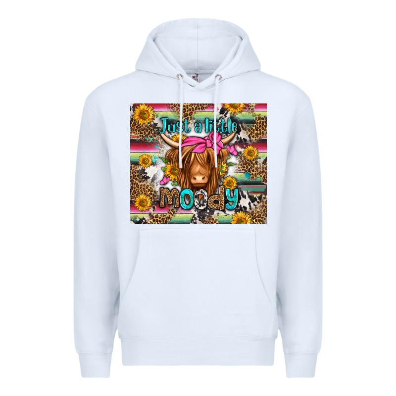 Just A Little Moody Long Haired Cow Premium Hoodie by Jasminsmagicworld | Teevron
