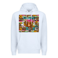 White just a little moody long haired cow Premium Hoodie - Jasminsmagicworld