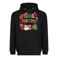 Black family christmas crew 2024 Heavyweight Hoodie - Zillion Design Studio