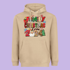 Family Christmas Crew 2024 Heavyweight Hoodie Designed By Zillion Design Studio