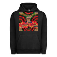Pigment Black spanish hand fan seamless pattern Urban Hoodie - BundleAndBundleShop