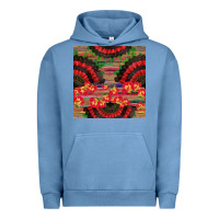 Pigment Pebble Blue spanish hand fan seamless pattern Urban Hoodie - BundleAndBundleShop