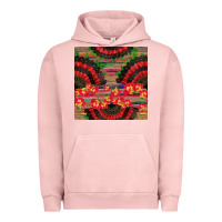 Pigment Salmon spanish hand fan seamless pattern Urban Hoodie - BundleAndBundleShop