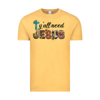 Vintage Mustard y'all need jesus Vintage Tee - Artiststas
