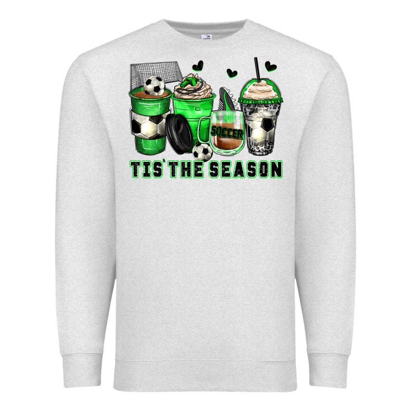 Tis' The Season Soccer Coffee Cups Premium Sweatshirt by Zillion Design Studio | Teevron
