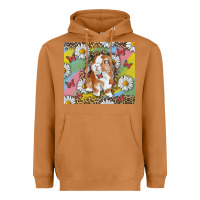 Meerkat Watercolor Easter Bunny With Daisy Heavyweight Hoodie - RanaPortraitStore