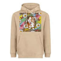 Mushroom Watercolor Easter Bunny With Daisy Heavyweight Hoodie - RanaPortraitStore