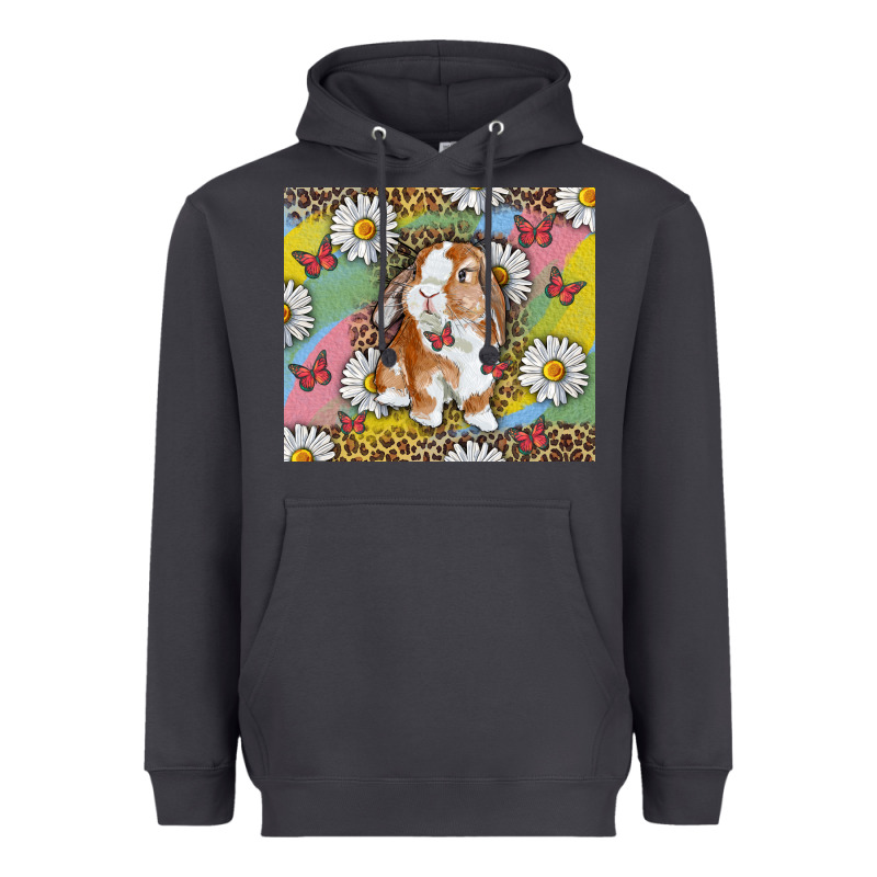 Watercolor Easter Bunny With Daisy Heavyweight Hoodie by RanaPortraitStore | Teevron