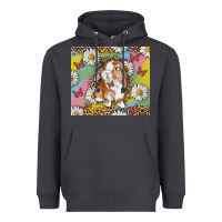 Smoke Watercolor Easter Bunny With Daisy Heavyweight Hoodie - RanaPortraitStore