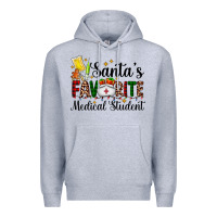 Heather Grey santa's favorite medical student Premium Hoodie - AdoDesignShop