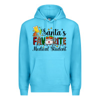 Ocean Blue santa's favorite medical student Premium Hoodie - AdoDesignShop
