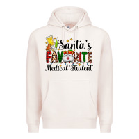 Pale Pink santa's favorite medical student Premium Hoodie - AdoDesignShop