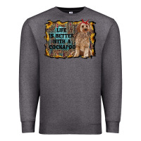 Charcoal Heather life is better with a cockapoo Premium Sweatshirt - RanaPortraitStore
