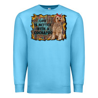 Ocean Blue life is better with a cockapoo Premium Sweatshirt - RanaPortraitStore