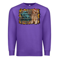 Purple life is better with a cockapoo Premium Sweatshirt - RanaPortraitStore