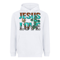 White jesus is love Heavyweight Hoodie - texasbilliewilder