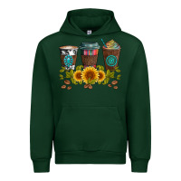 Forest Green coffee group and sunflowers Urban Hoodie - Artiststas